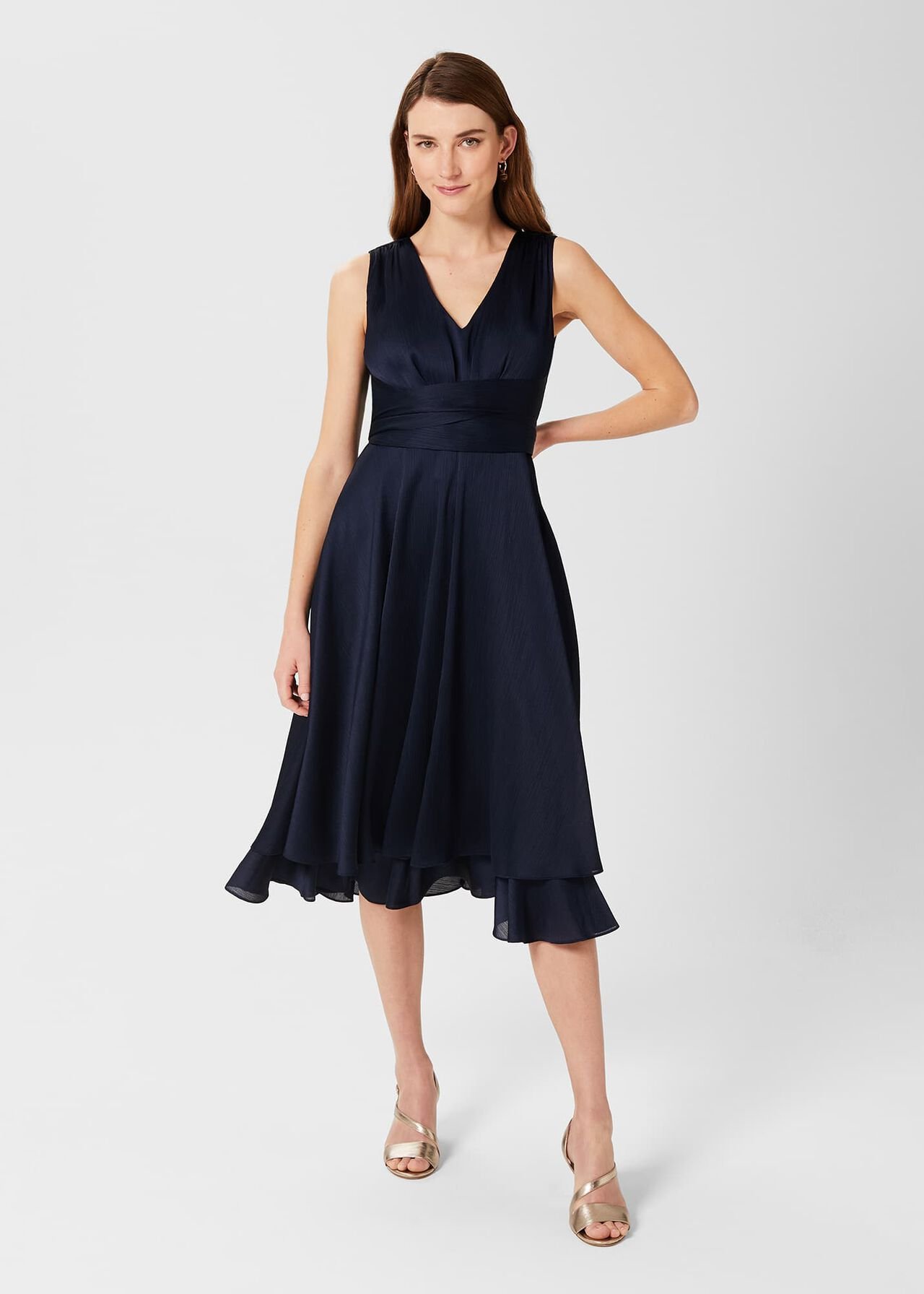 Viola Fit And Flare Dress, Midnight Navy, hi-res