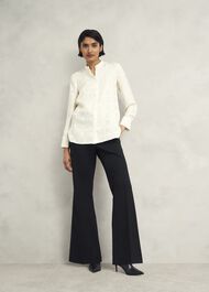 Sloane Silk Blouse, Ivory, hi-res