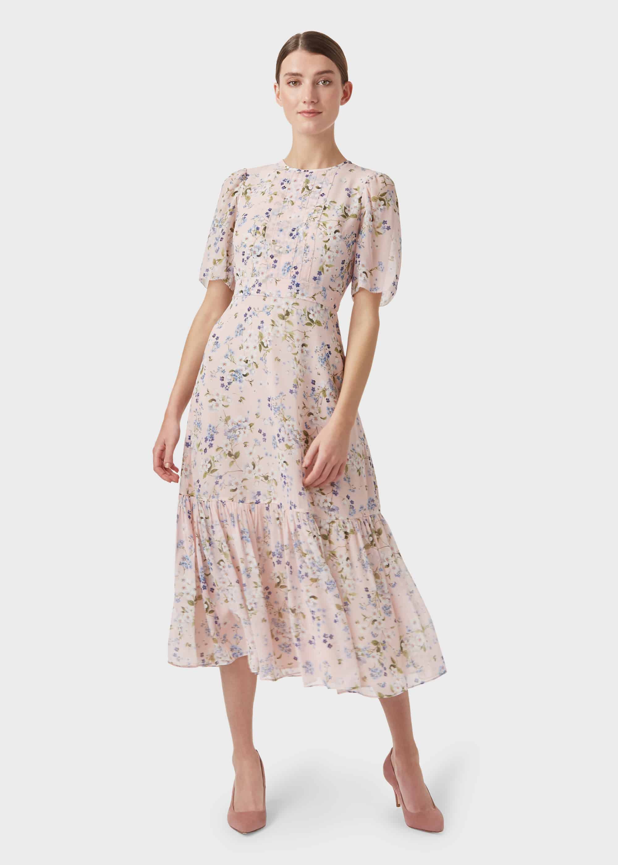 Silk Blossom Floral Midi Dress | Hobbs