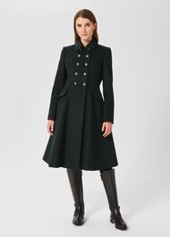Francesca Wool Blend Coat, Forest Green, hi-res