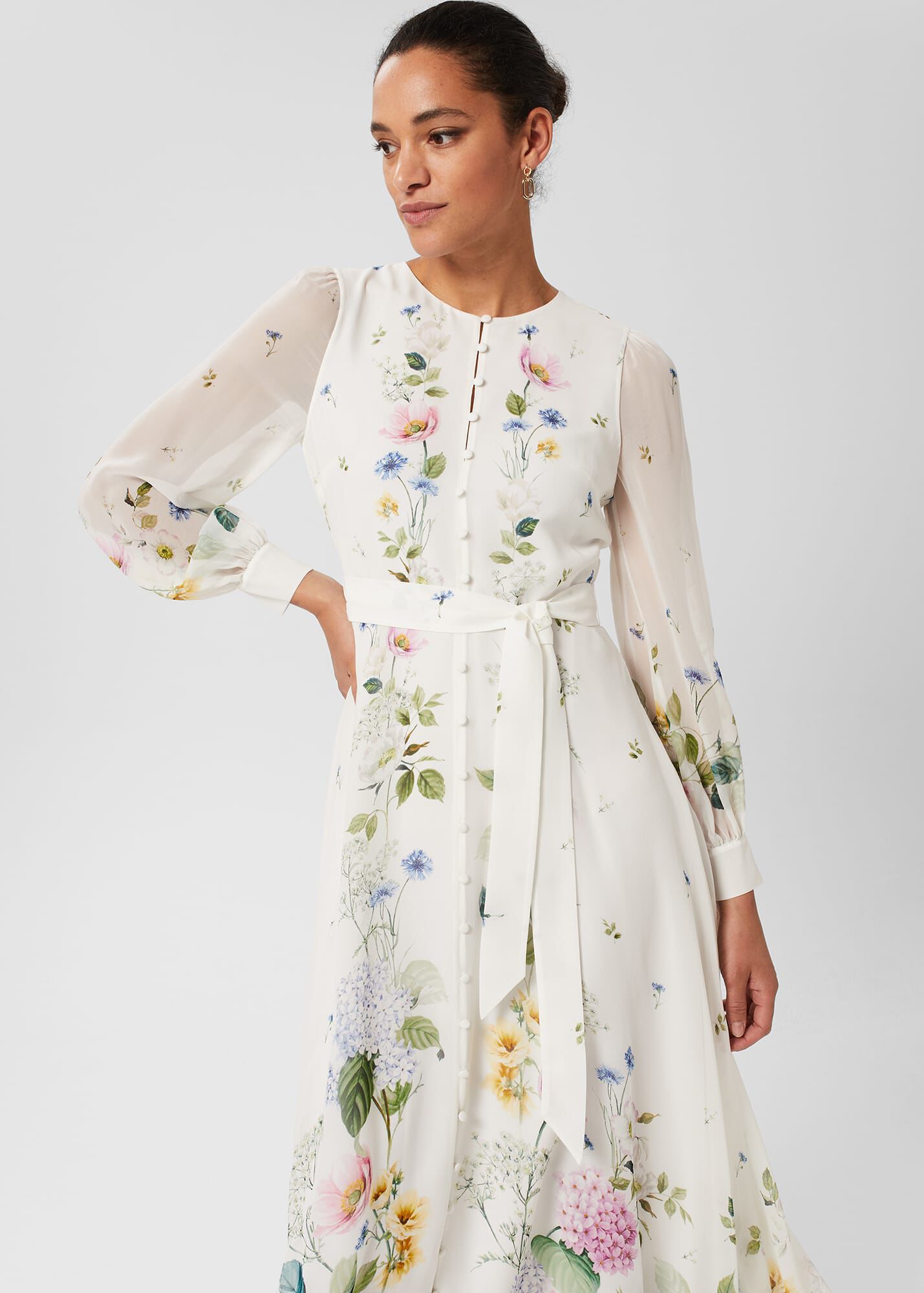 Maribella Silk Floral Dress
