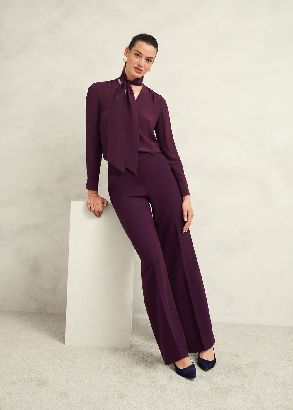 Mimi Silk Blouse, Warm Plum, hi-res