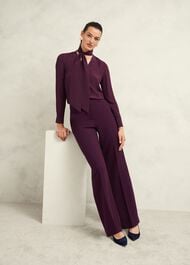 Mimi Silk Blouse, Warm Plum, hi-res