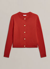 Priya Cardigan, Hibiscus Red, hi-res