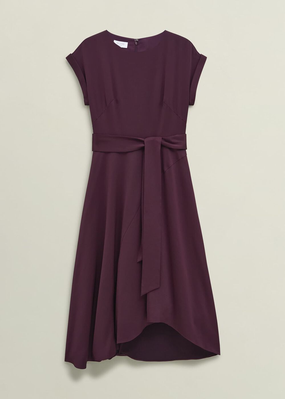 Agnes Satin Tie Dress, Onyx Red, hi-res