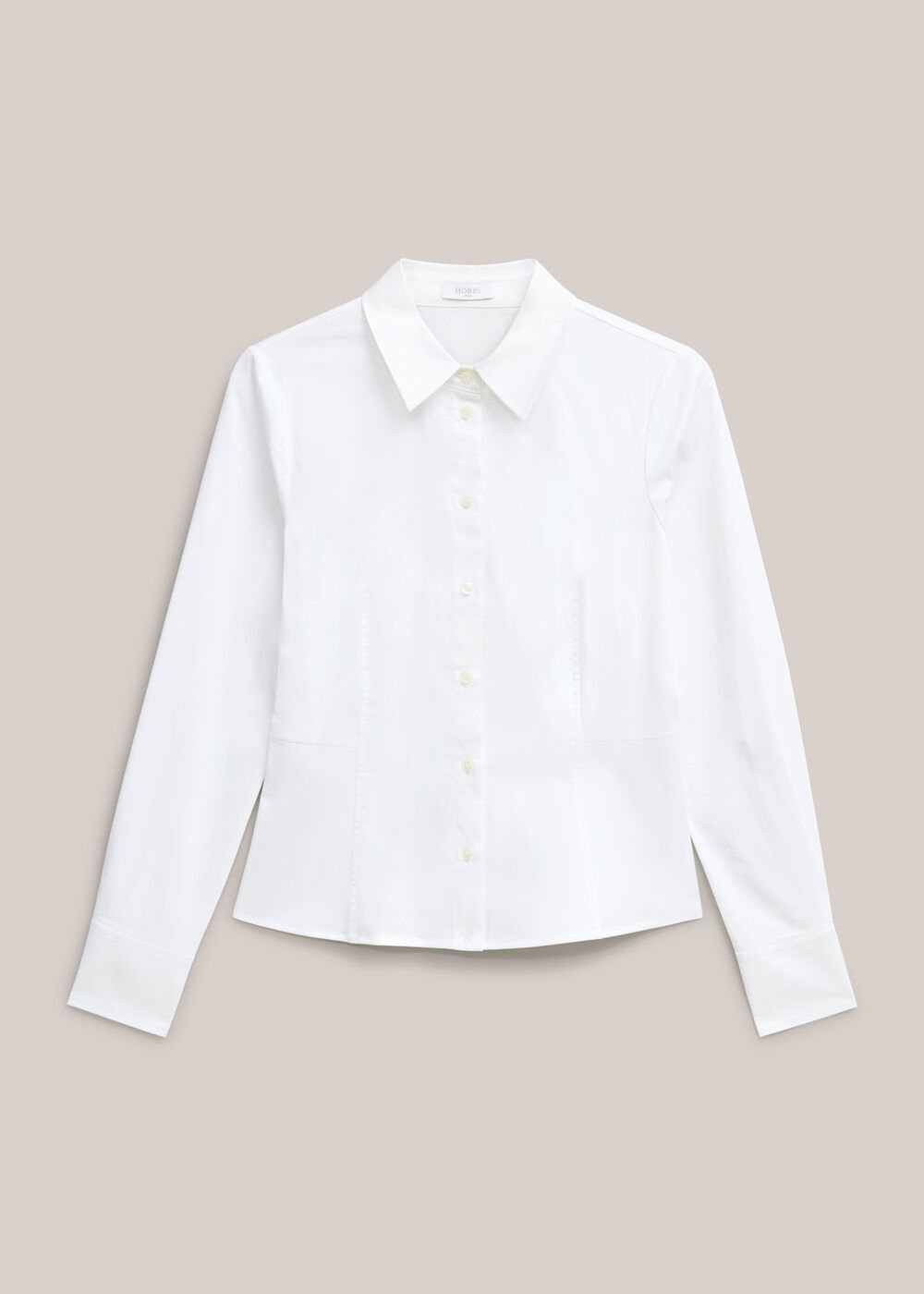 Giulia Peplum Shirt, White, hi-res