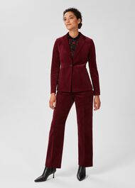 Kassandra Cord Trousers, Dark Red, hi-res