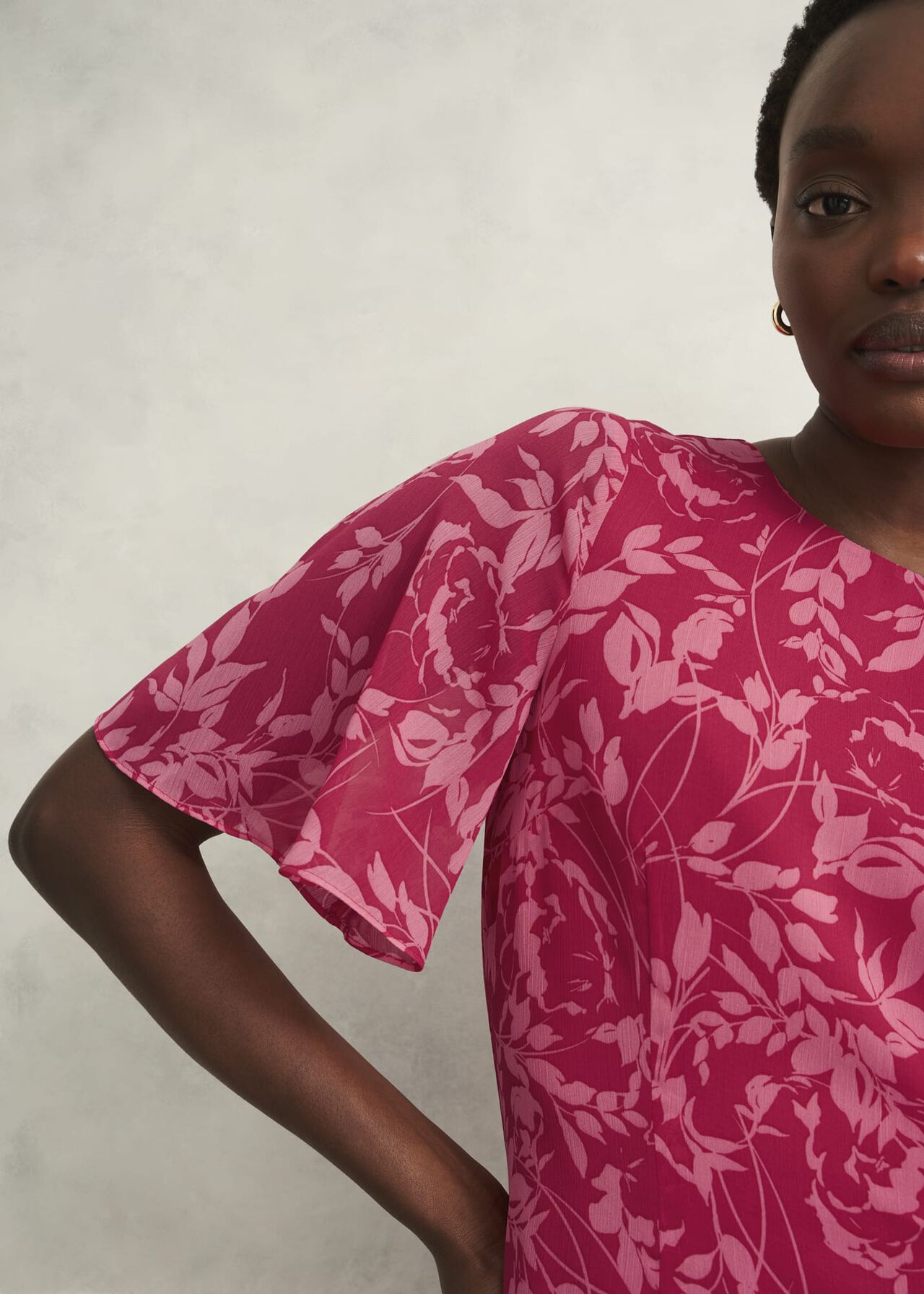 Iona Textured Dress, Pink Multi, hi-res