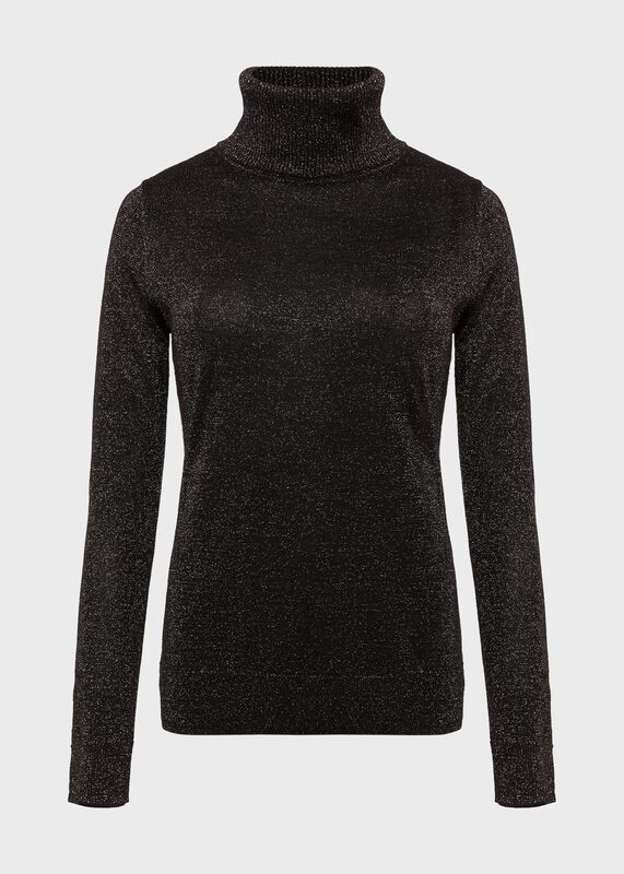 Olive Sparkle Roll Neck Jumper