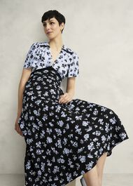 Arlington Tea Dress, Black Blue, hi-res