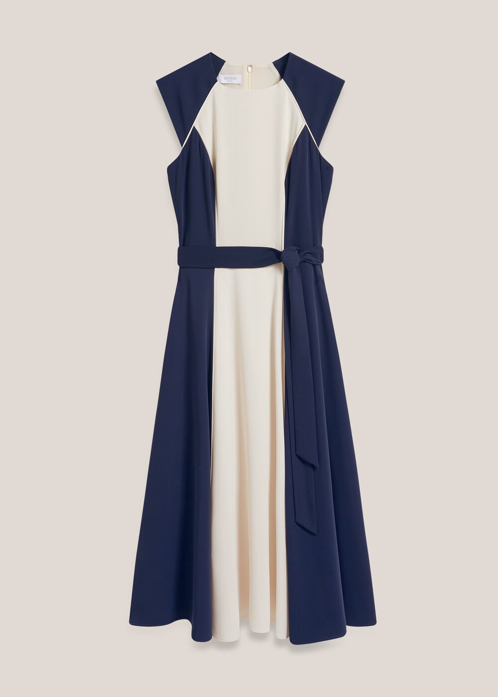 Andrea Colourblock Dress, Navy Cream, hi-res