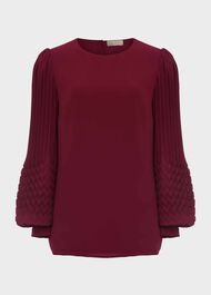 Katia Puff Sleeve Blouse, Dark Raspberry, hi-res