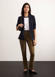 Ness Pinstripe Jacket, Navy Ivory, hi-res