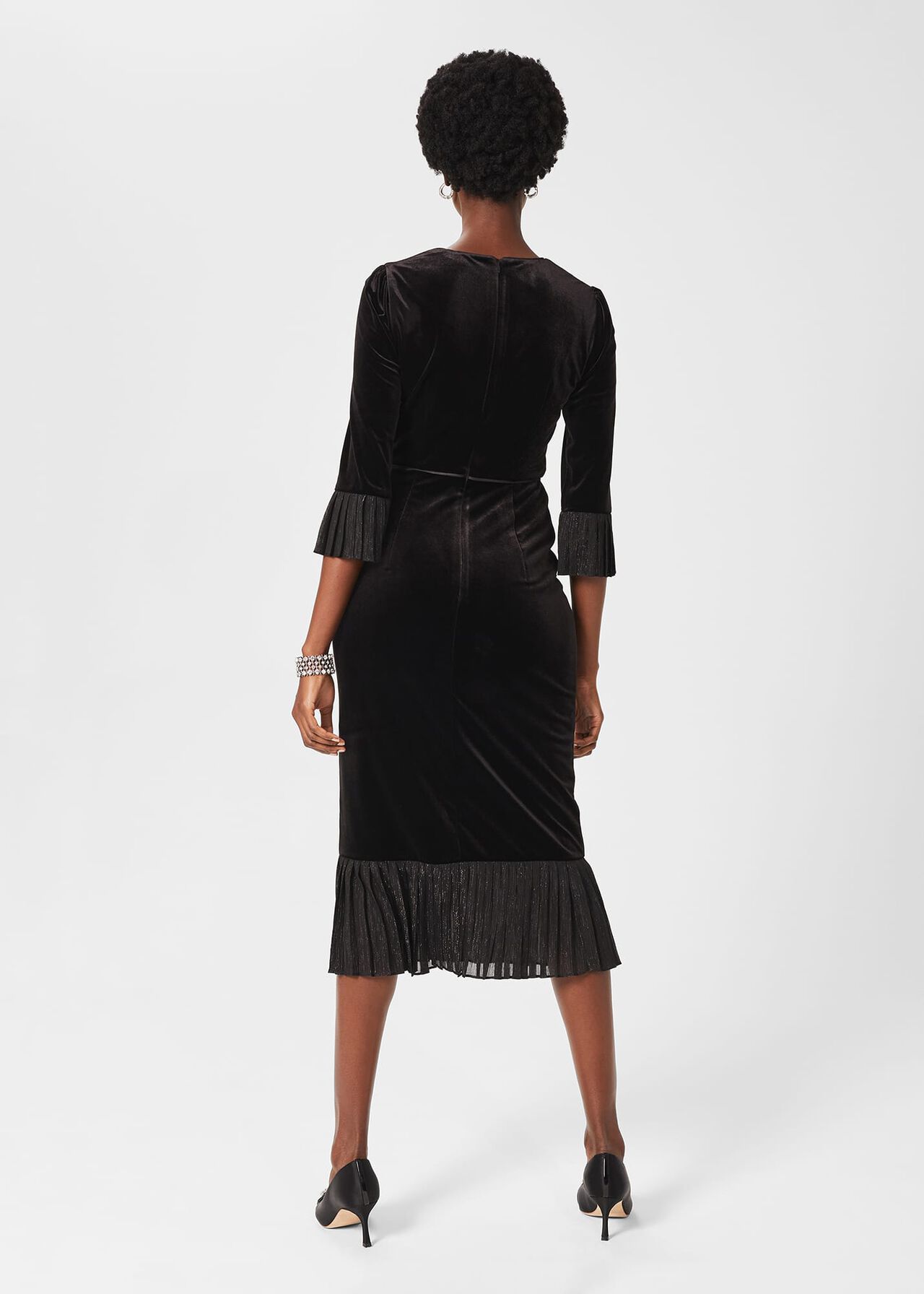 Melodie Velvet Shift Dress, Black, hi-res