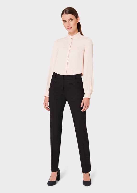 Petite Laurel Wool Blend Tapered trousers With Stretch