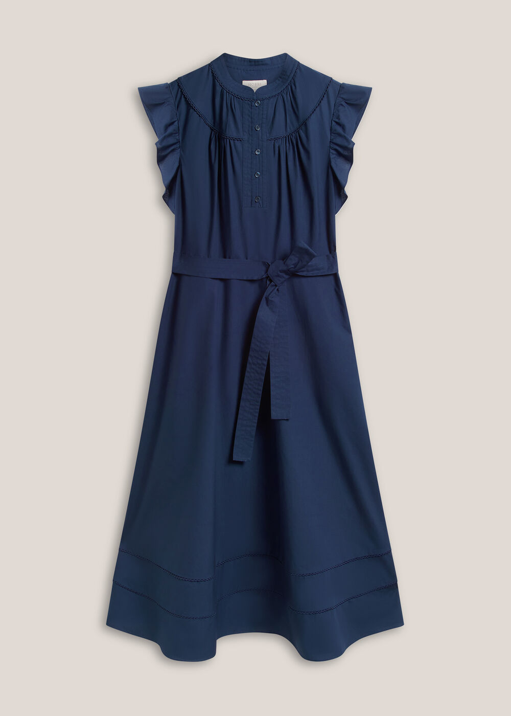 Hobbs Karina Cotton Dress True Navy Size 10