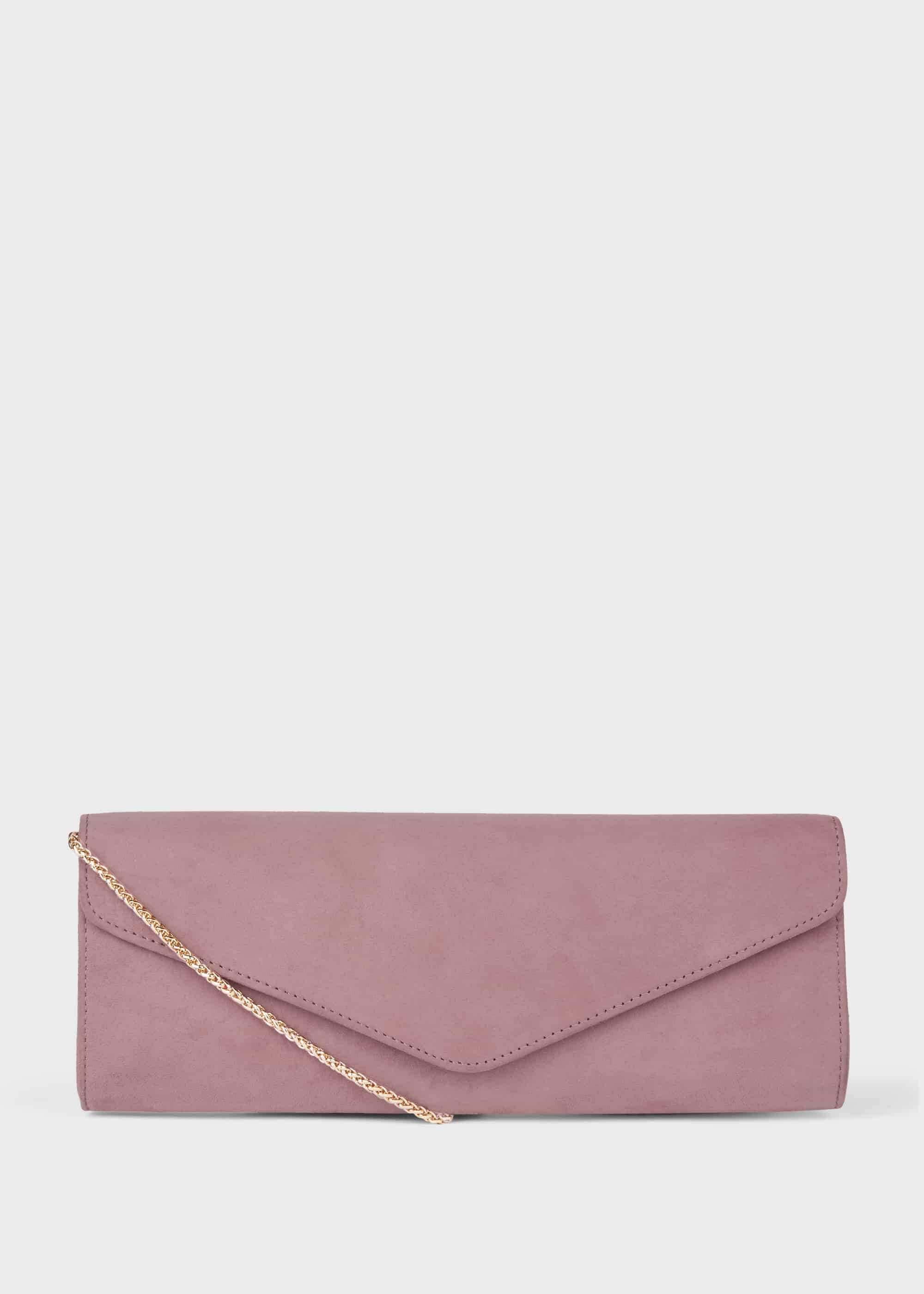 dusky pink clutch bag