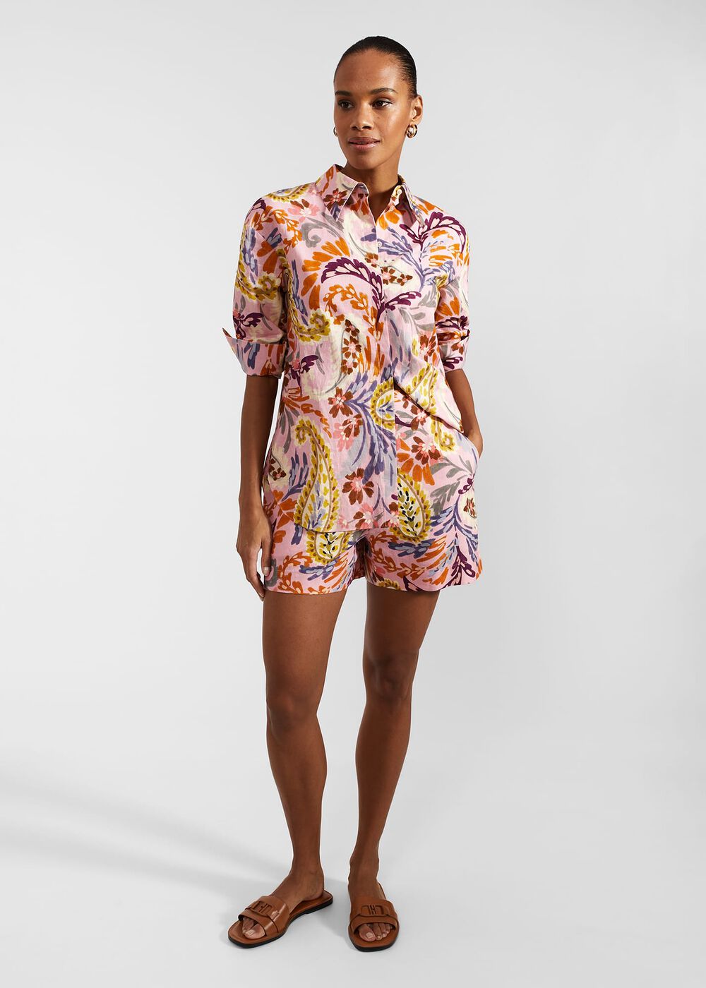 Devina Shorts With Linen, Multi, hi-res