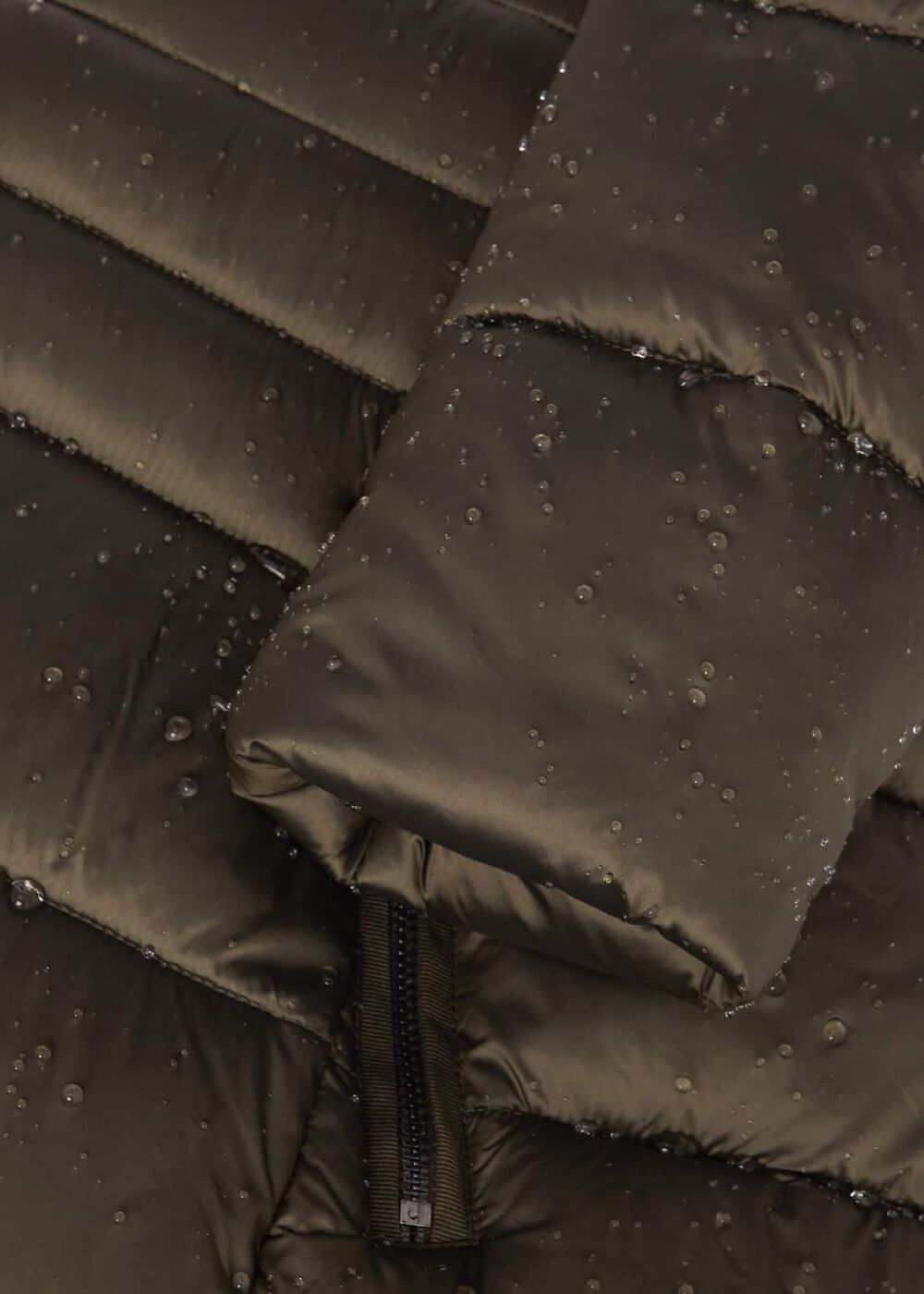 Danika Long Puffer Jacket With Hood, Dark Olive, hi-res