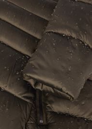 Danika Long Puffer Jacket With Hood, Dark Olive, hi-res