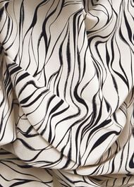 Meredith Printed Shirt, Buttrcream Navy, hi-res