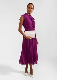Addison Pleated Dress, Magenta Purple, hi-res