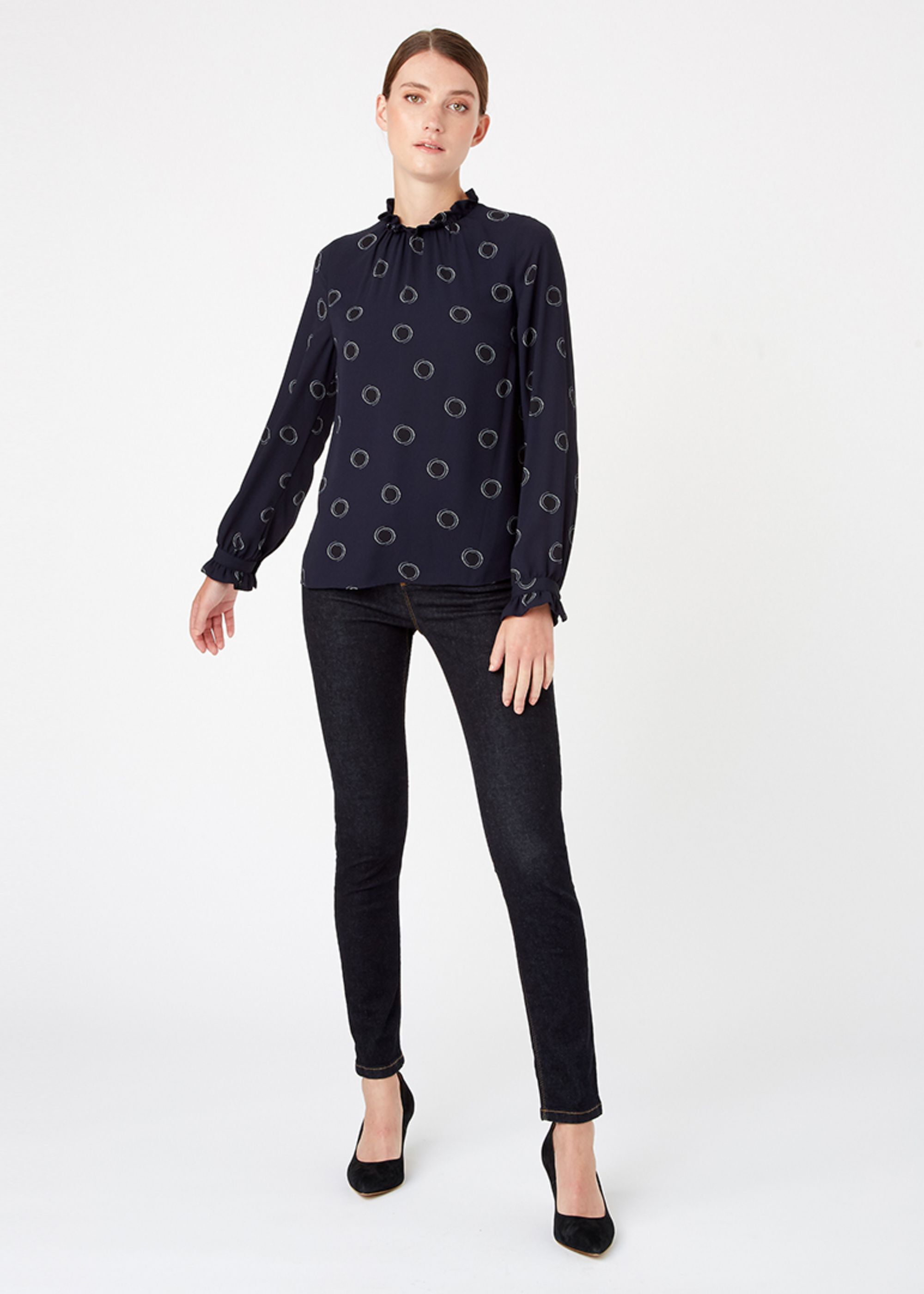 hobbs polka dot blouse