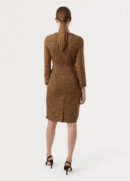 Trina Silk Blend Animal Print Dress, Chocolate Multi, hi-res