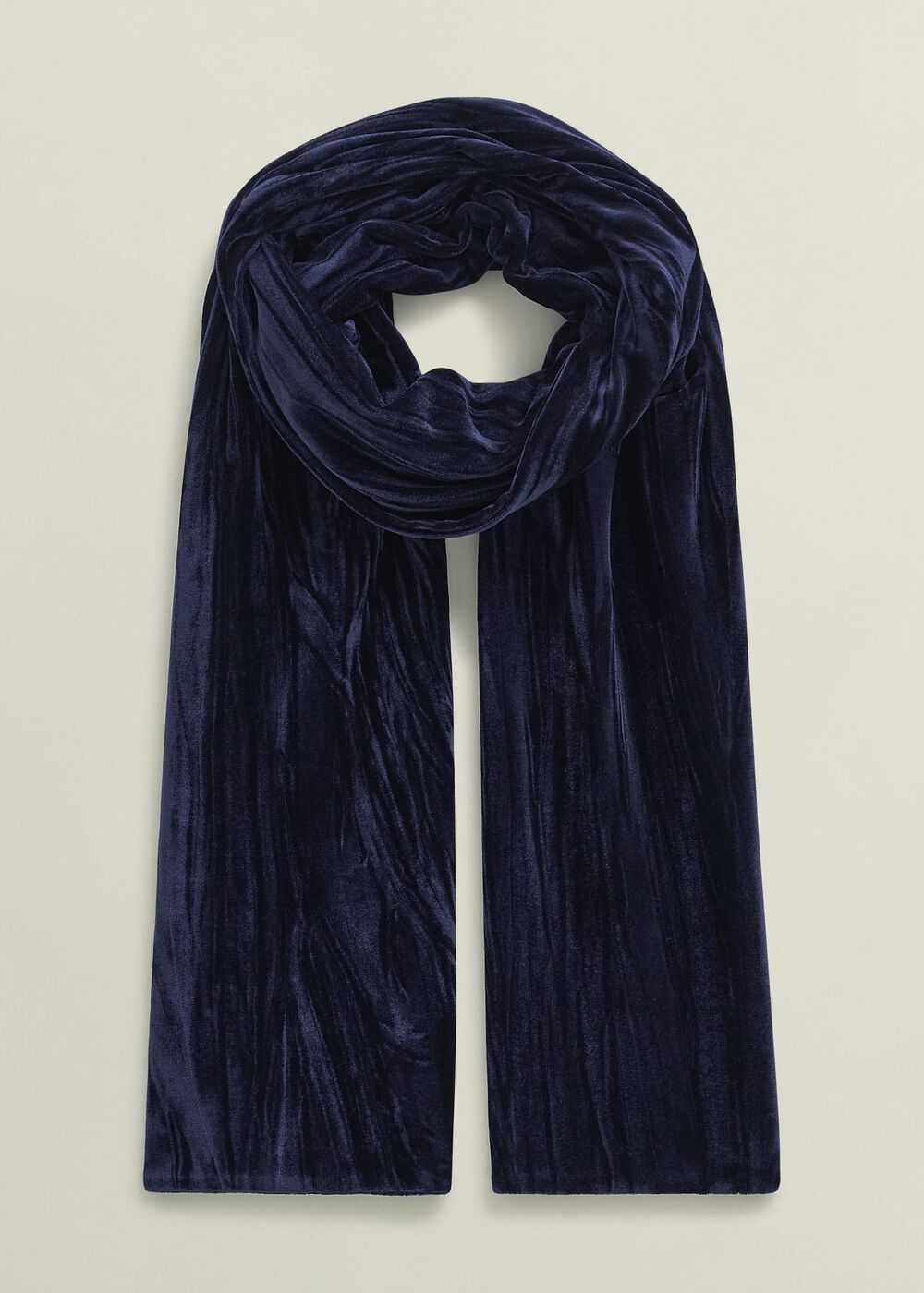 Tafara Velvet Scarf, Midnight Navy, hi-res