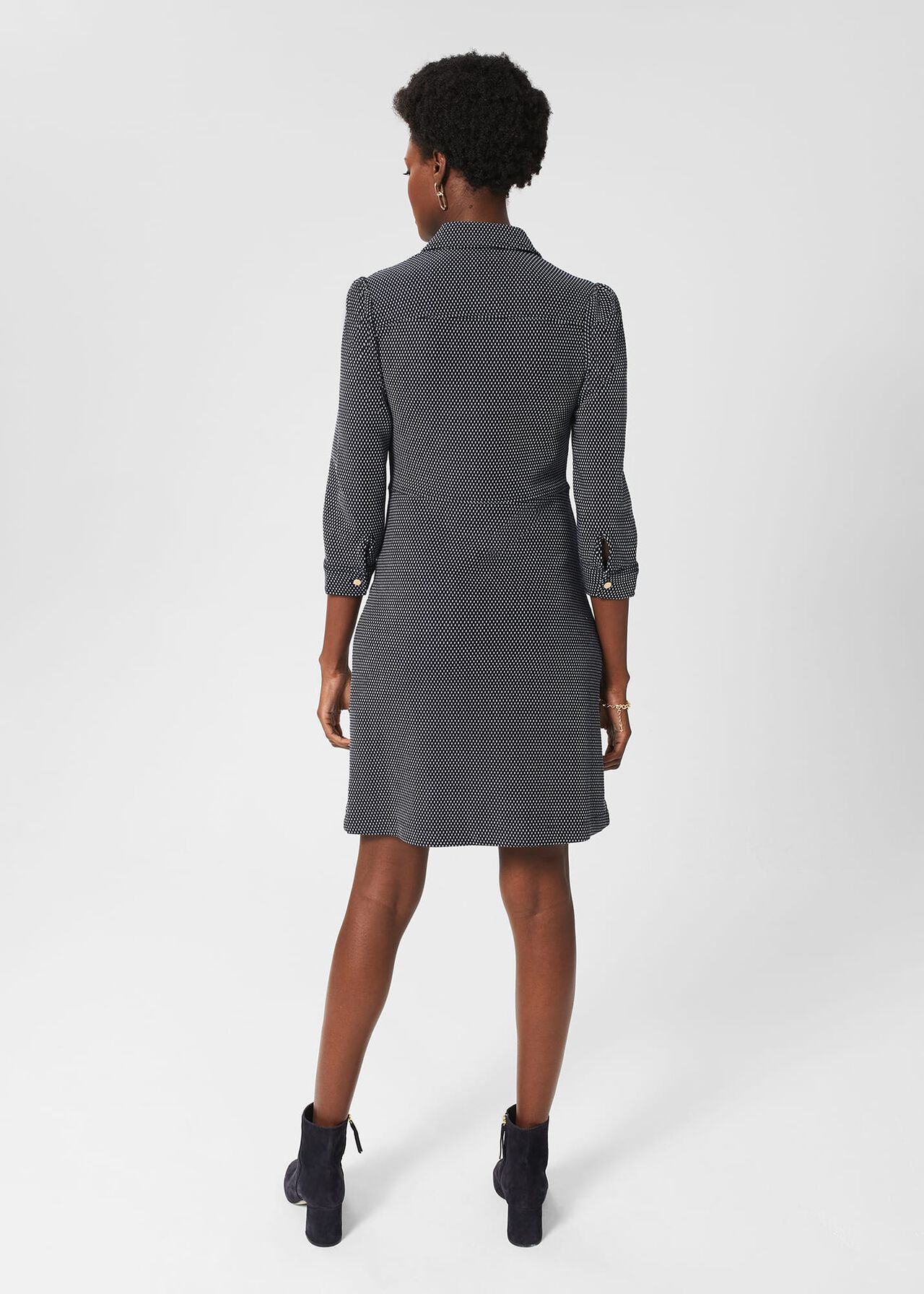 Flavia Ponte Dress, Navy Ivory, hi-res