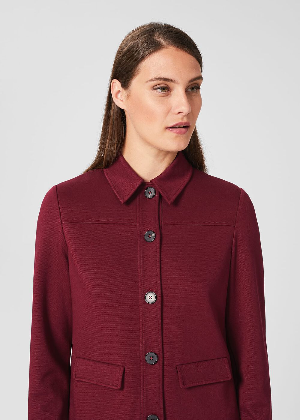 Zadie Jersey Jacket, Burgundy, hi-res