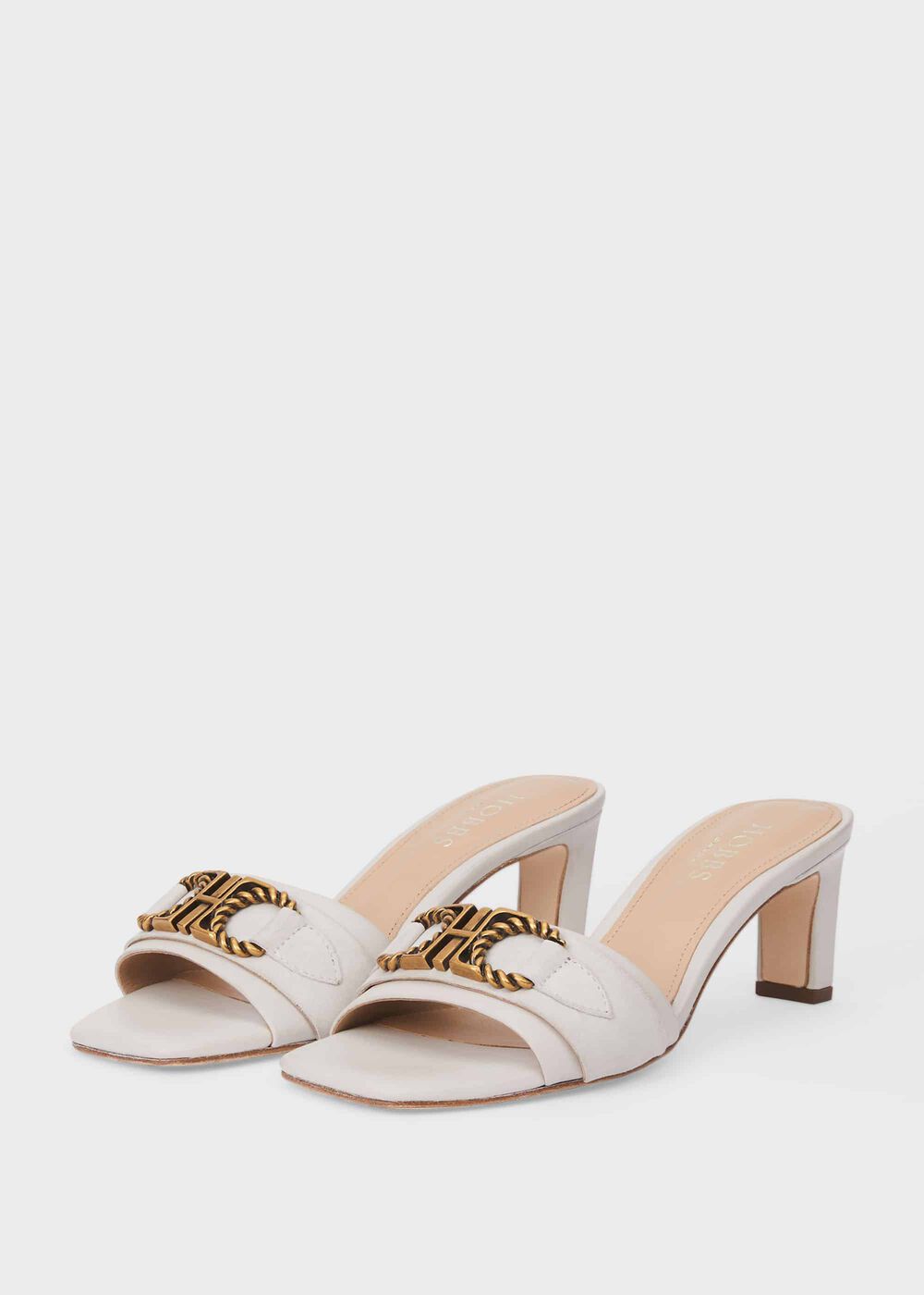 Alva Leather Mules , White, hi-res