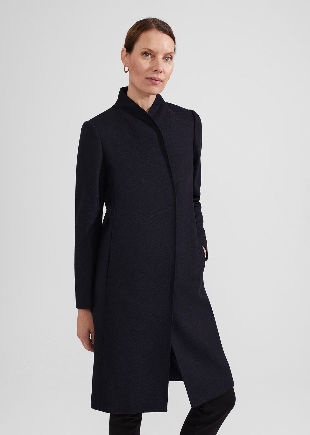 Millie Wool Coat, Navy, hi-res