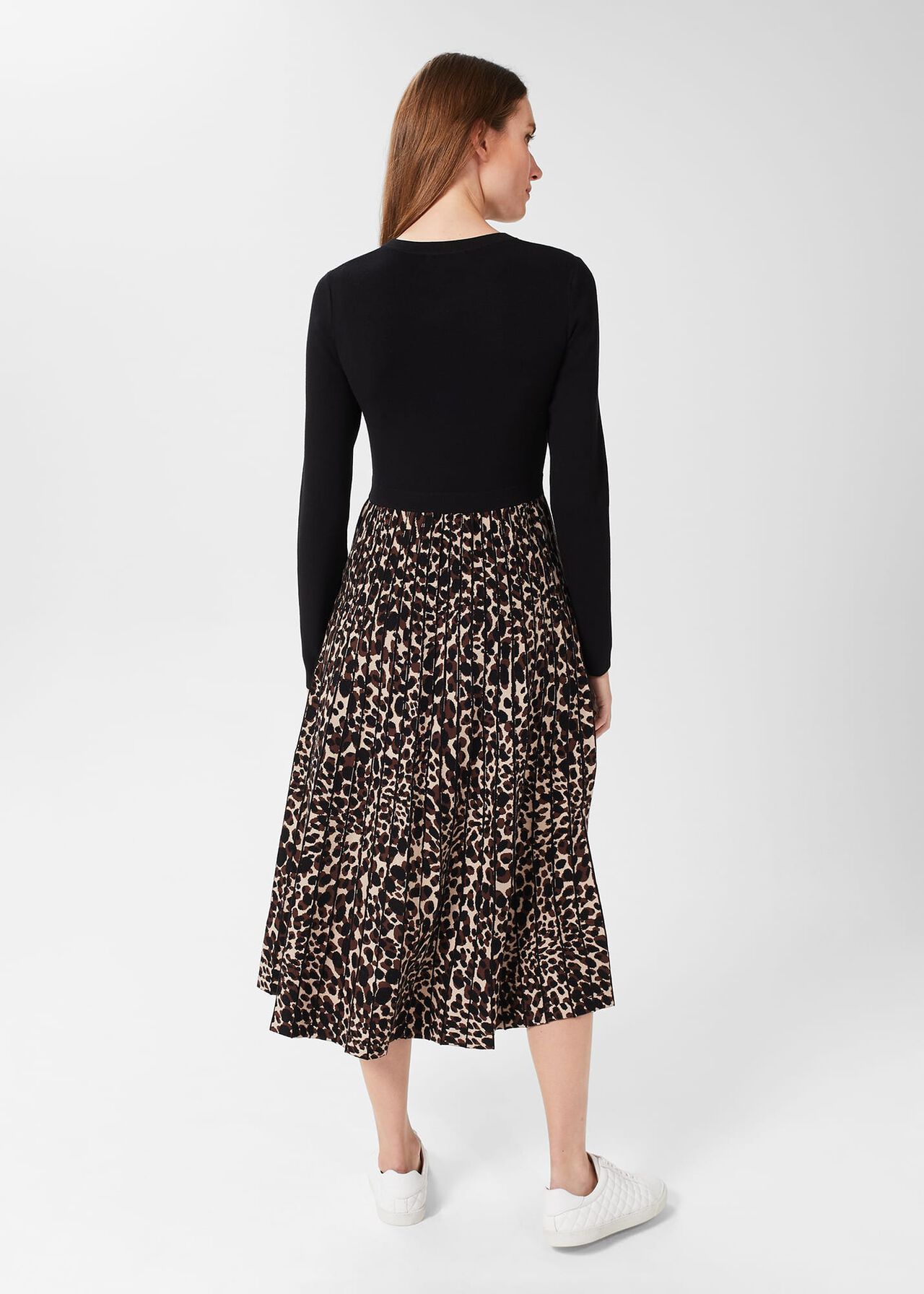 Harlie Knitted Dress, Black Brown, hi-res
