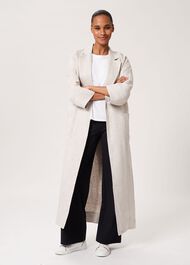Maeve Linen Wrap Trench Coat, Neutral, hi-res