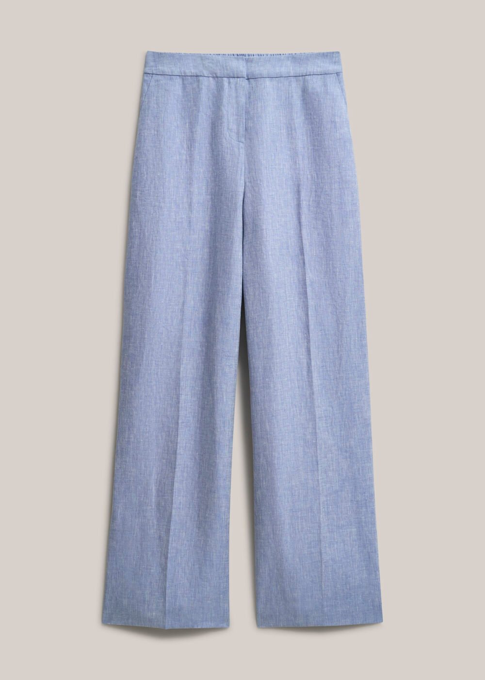 Estella Linen Trousers, Blue White, hi-res