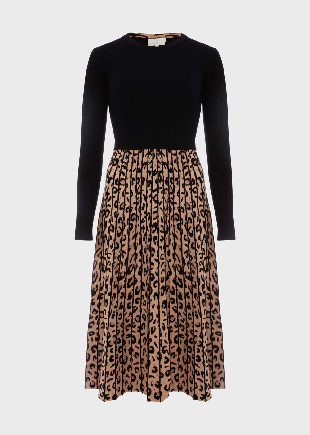 Harlie Knitted Dress, Black Camel, hi-res