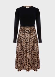 Harlie Knitted Dress, Black Camel, hi-res