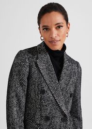 Skye Coat With Wool, Black White, hi-res