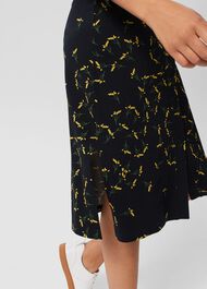 Hatty Jersey Dress, Navy Chartreuse, hi-res