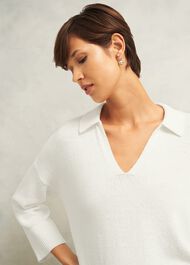 Madelyn Cotton Blend Jumper, Warm Ivory, hi-res