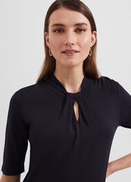 Effie Knitted Top, Navy, hi-res