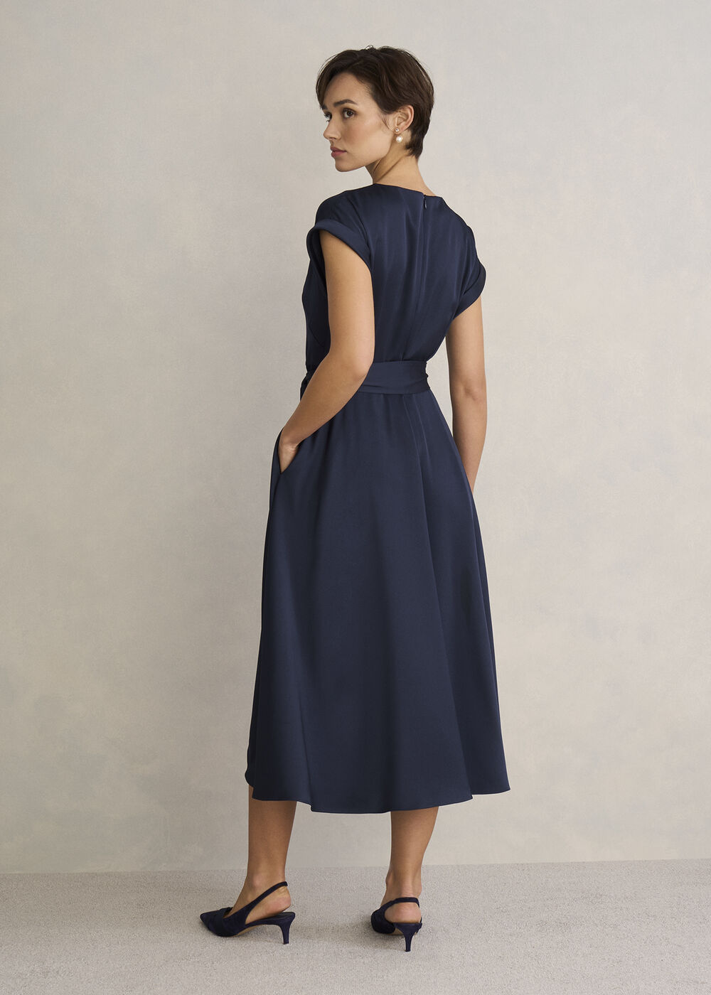 Petite Agnes Dress, Midnight Navy, hi-res
