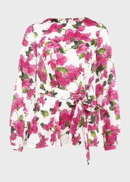Rosie Floral Top, Ivory Fuchsia, hi-res