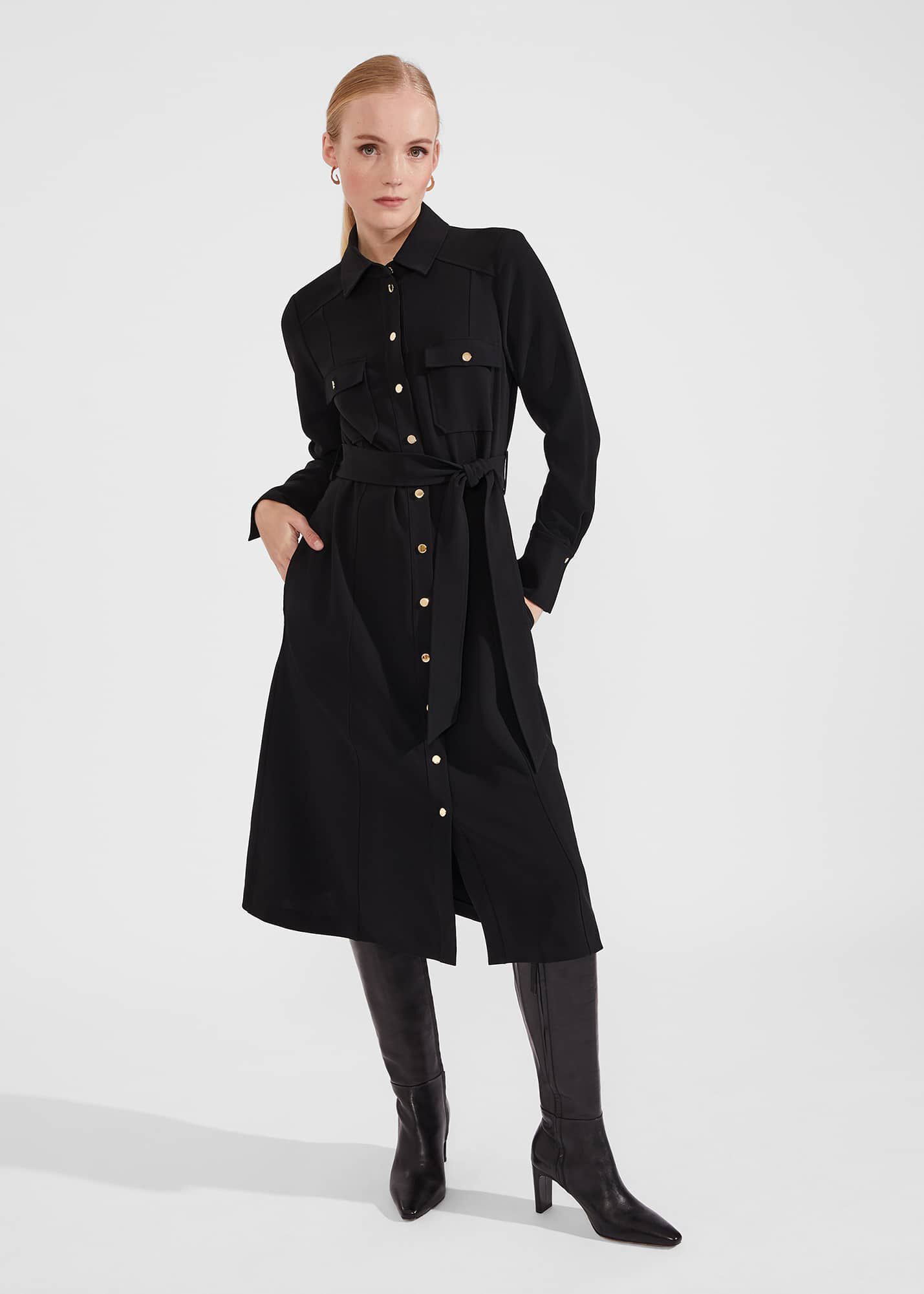 Hobbs black shirt dress 2025