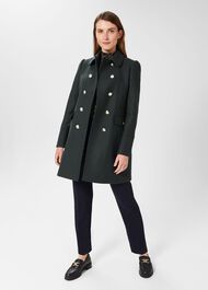 Larna Twill Coat, Deep Pine Green, hi-res