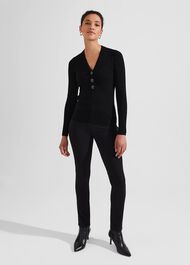 Kaya Ribbed Sweater, Black, hi-res