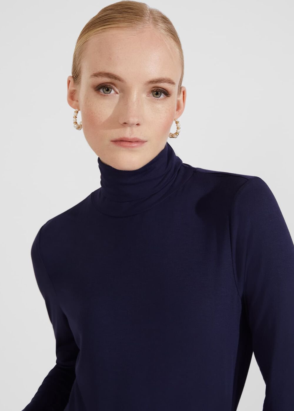 Mischa Roll Neck Top, Midnight Navy, hi-res