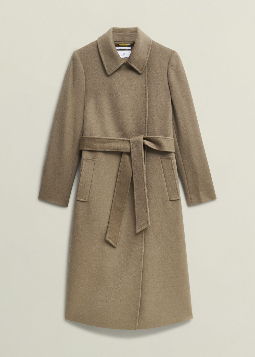 Livia Wool Wrap Coat, Neutral, hi-res