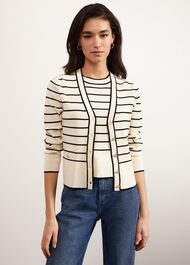 Belmont Cardigan, Ivory Black, hi-res